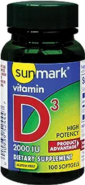 Sunmark Vitamin D3 Softgels 100 Softgels By Sunmark