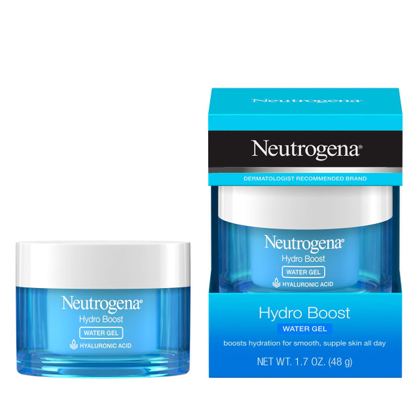 Neutrogena Hydro Boost Hyaluronic Acid Hydrating Water Gel Daily Face Moisturizer for Dry Skin, Oil-Free, Non-Comedogenic & Dye-Free Face Lotion, 1.7 fl. oz