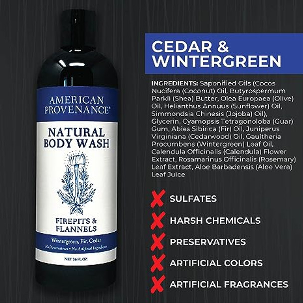 Natural Body Wash Firepits & Flannels 16 oz By American Provenance