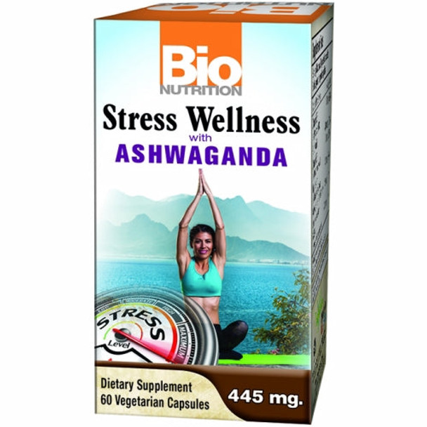 Stress Wellness w/ Ashwaganda 60 Veg Caps By Bio Nutrition Inc