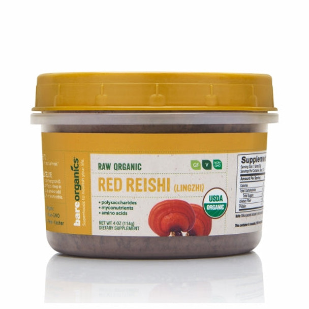 Organic Red Reishi Mushroom Powder 4 Oz By Bare Organics