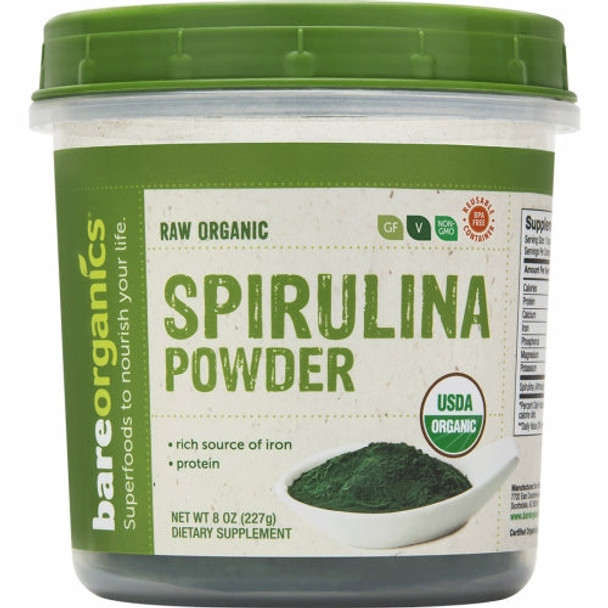 Organic Spirulina Powder 8 Oz By Bare Organics