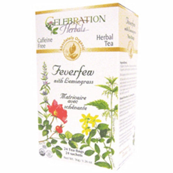 Organic Feverfew Lemongrass Tea 24 Bags By Celebration Herbals