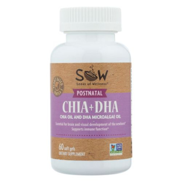 Postnatal Chia + DHA 60 Softgels By Sow