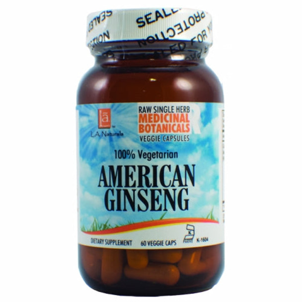 American Ginseng Raw Herb 60 Veg Caps By L. A .Naturals