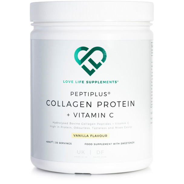 Love Life Supplements Collagen Protein + Vitamin C Vanilla Flavour - 489g