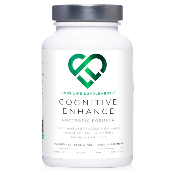 Love Life Supplements Cognitive Enhance Nootropic with Caffeine - 180 capsules