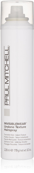 Paul Mitchell Invisiblewear Undone Texture Hairspray, Instant Texture, Natural Volume, For Fine Hair