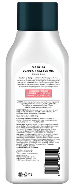 JASON Strong & Healthy Jojoba + Castor Oil Shampoo - 473ml