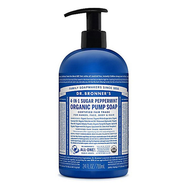 Dr Bronner's 4-in-1 Peppermint Organic Pump Soap - 710ml