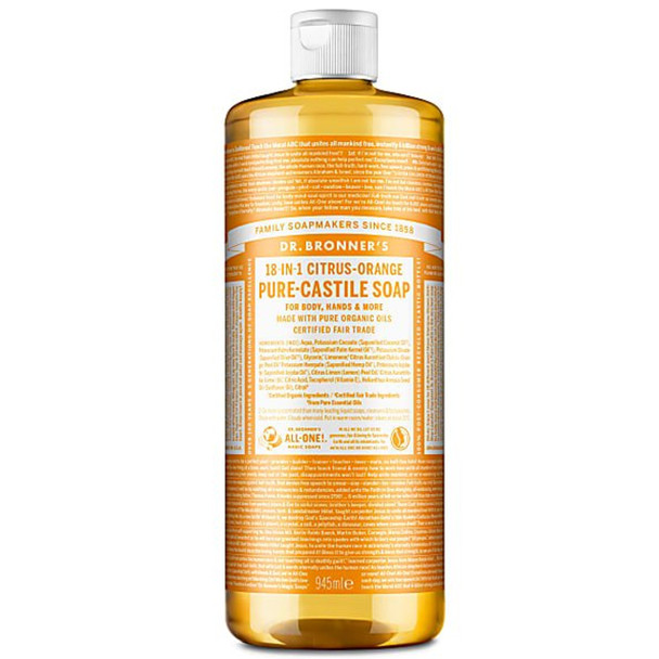 Dr Bronner's Organic Hemp Citrus-Orange Liquid Soap - 946ml