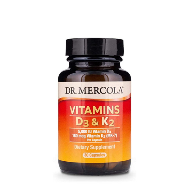 Dr Mercola Vitamins D3 & K2 - 30 capsules