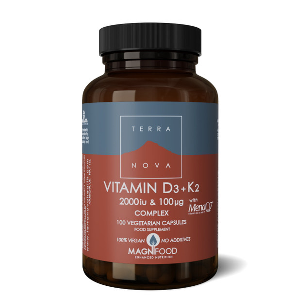 Terranova Vitamin D3 2000iu with Vitamin K2 100ug - 100 capsules