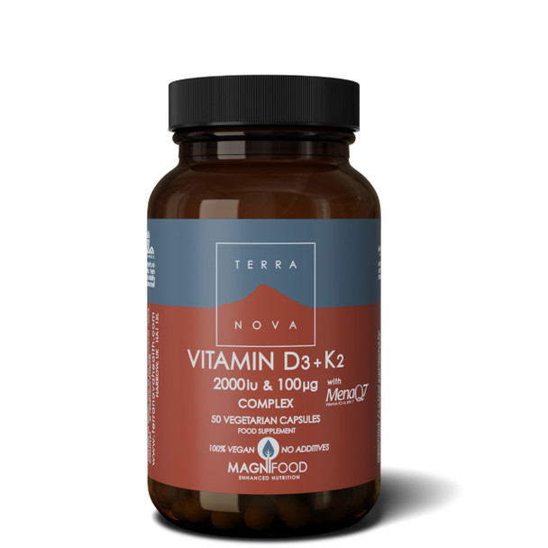 Terranova Vitamin D3 2000iu with Vitamin K2 100ug - 50 capsules