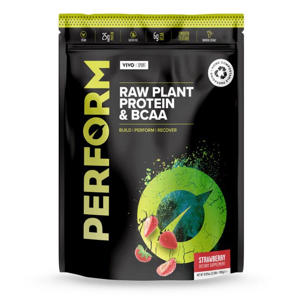 Vivo Life PERFORM Raw Plant Protein & BCAA Strawberry & Vanilla - 988g