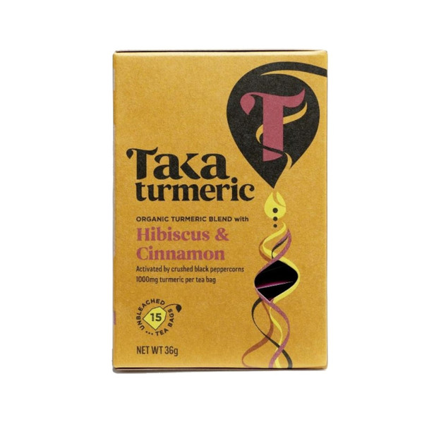 Taka Turmeric Organic Hibiscus & Cinnamon Tea - 15 teabags