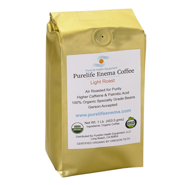 Purelife Health Organic Enema Coffee Light Roast (Whole Bean) - 1lb
