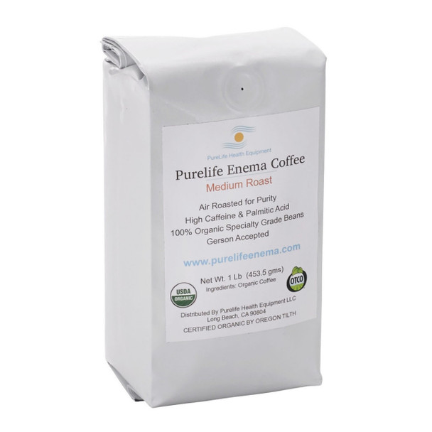 Purelife Health Organic Enema Coffee Medium Roast (Whole Bean) - 1lb