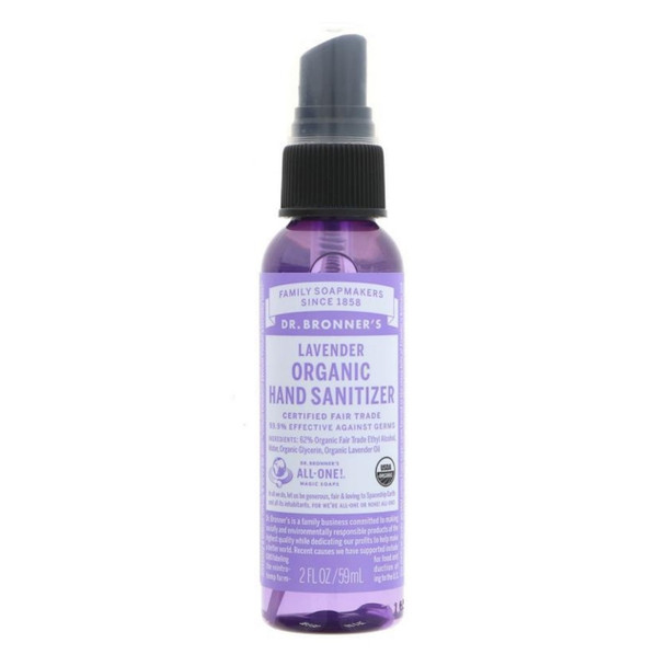 Dr Bronner's Organic Fair Trade Hand Sanitising Spray Lavender - 59ml