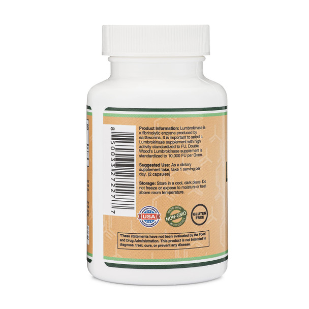 Double Wood Supplements Lumbrokinase Enzymes Supplement - 120 Capsules