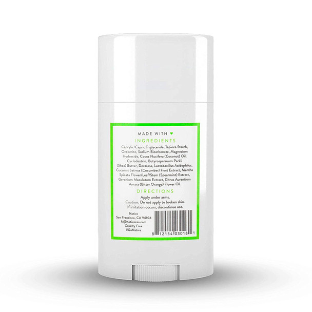 Native Deodorant | Natural Deodorant for Women and Men, Aluminum Free with Baking Soda, Probiotics, Coconut Oil and Shea Butter | Cucumber & Mint