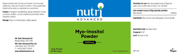 Nutri Advanced Myo - Inositol Powder - 2000mg - 60 Servings