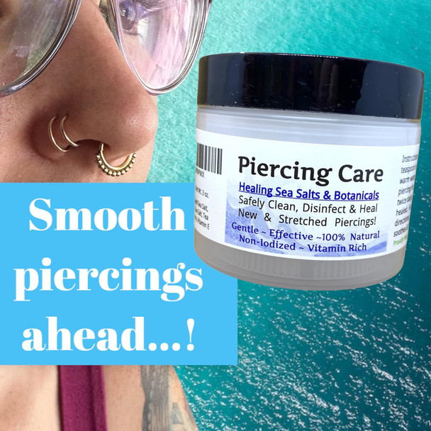 Urban ReLeaf PIERCING CARE Set of 2 ! Healing Sea Salts & Botanical AFTERCARE ! Safely Clean Heal New Stretched Piercings. Gentle