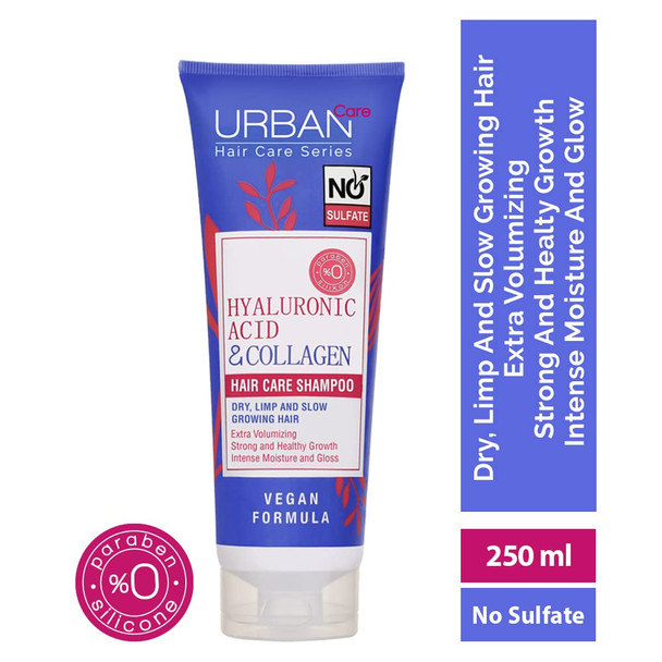 Urban Care Hyaluronic Acid & Collagen Extra Volumizing Strong & Healthy Growth Shampoo No Sulfate, Duo