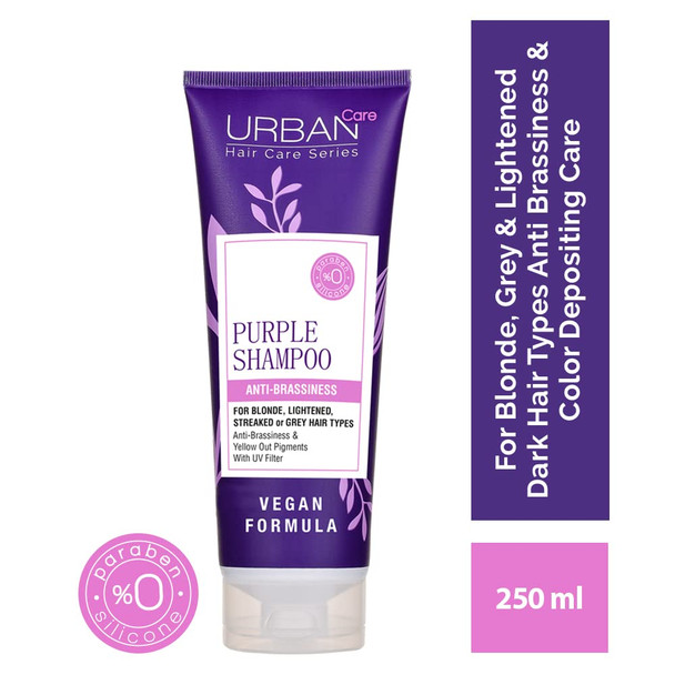 Urban Care Prevent Brassy Tones Purple Shampoo for Blonde/Gray Hair, 250ml Duo