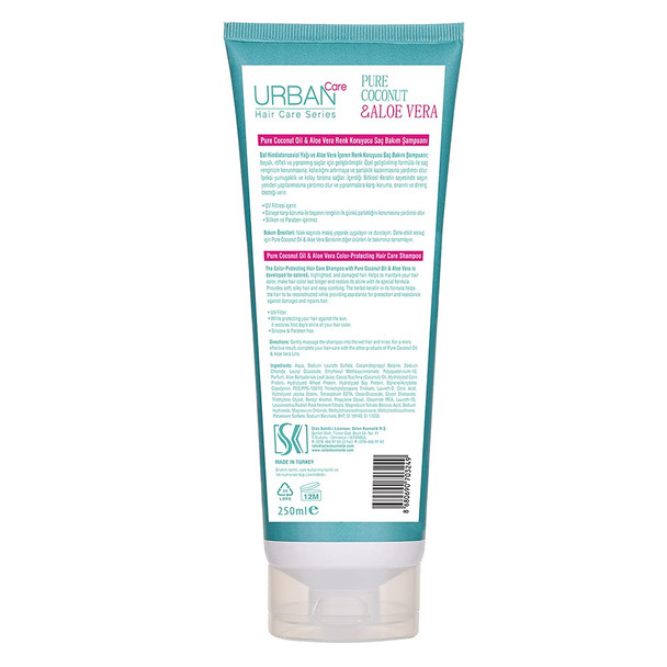 Urban Care Pure Coconut & Aloe Vera Colour Protecting & Strengthening Shampoo, 250ml Duo