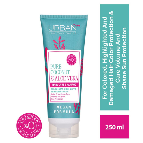 Urban Care Pure Coconut & Aloe Vera Colour Protecting & Strengthening Shampoo, 250ml Duo
