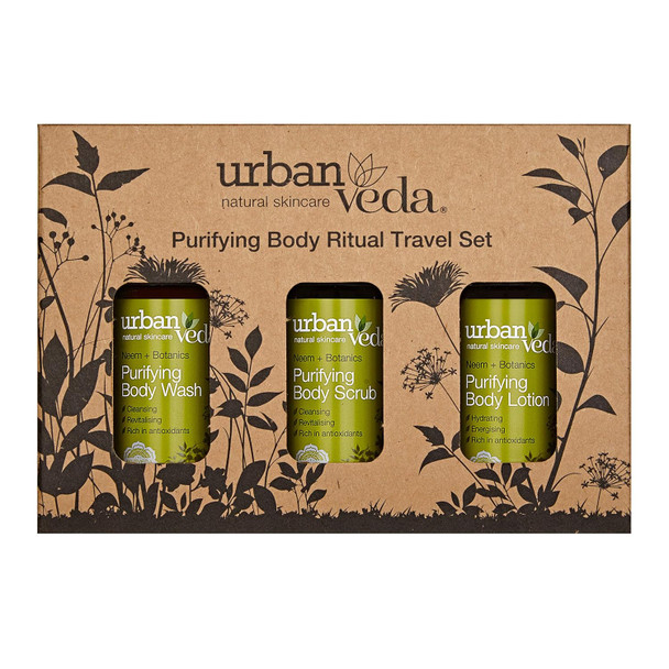 Urban Veda Purifying Body Ritual Travel Set | Neem + Botanics | Purifying Body Wash-50 ml, Purifying Body Lotion - 50 ml, Purifyi