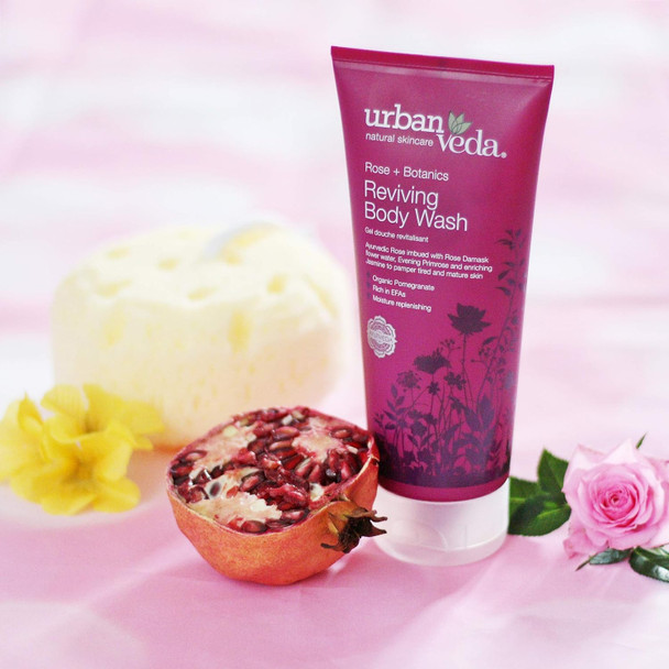 Urban Veda Natural Skincare Rose and Botanics Reviving Body Wash for Tired and Mature Skin 200ml