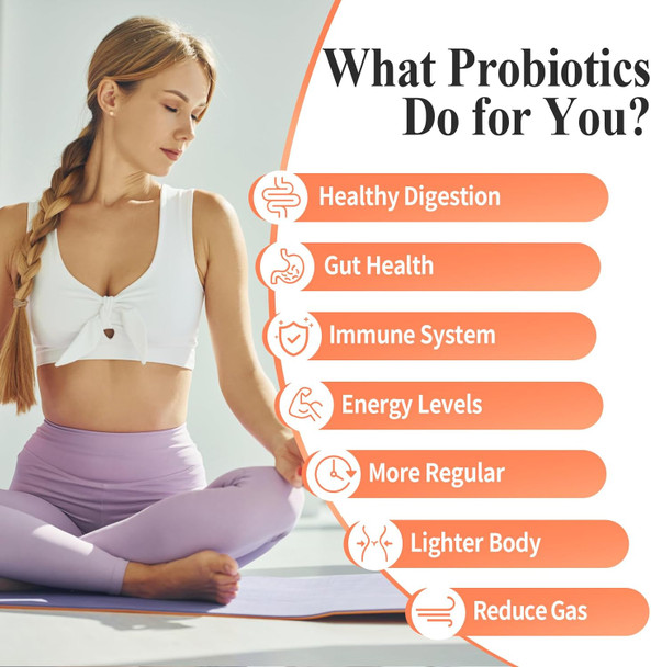 300 Billion CFU Probiotics - Probiotics for Women and Men, 12 Probiotic Strains Plus Prebiotic, for Immune & Digestive, Gut Health, Gas Bloating, Shelf Stable - 60 Capsules