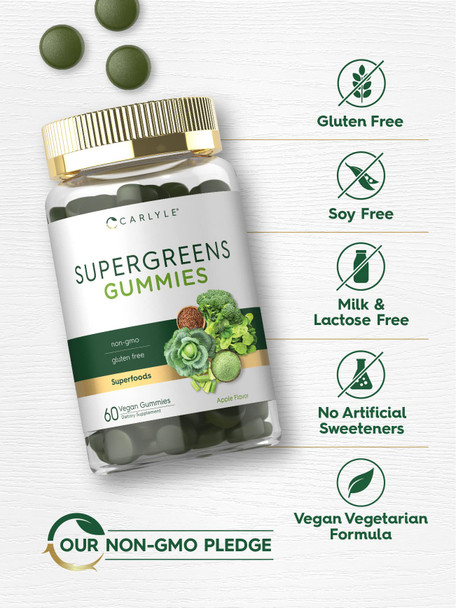 Carlyle Supergreens Gummies | Vegan, Non-Gmo And Gluten Free Supplement