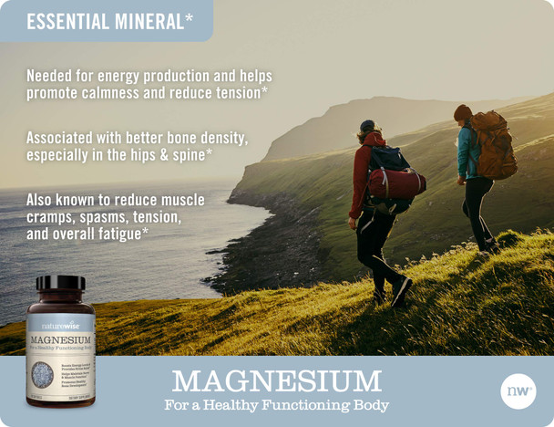 Naturewise Magnesium Essential Mineral Supplement For Optimal Health, Wellness, Mood, And Migraine Support (90 Softgels)…