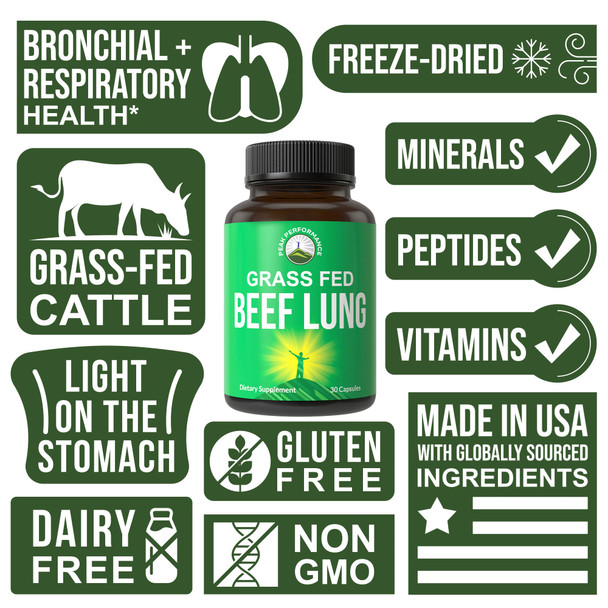 Grass Fed Beef Lung Capsules. Lung Support Supplement. Organs, Glandular, Lung Health Supplements. Desiccated To Retain Nutrients
