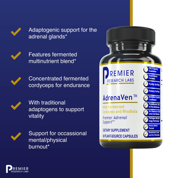 Premier Research Labs Adrenaven - Supports Adrenal Gland Health & Stress Response - Adaptogen Blend & Supplements - For Adrenal
