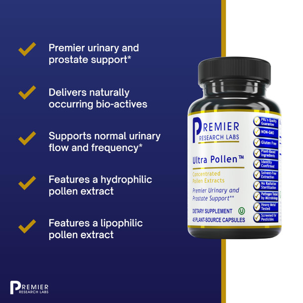 Premier Research Labs Ultrapollen - Supports Prostate Health & Urinary Function - Pristine Rye Pollen Extract - Vegan Prostate