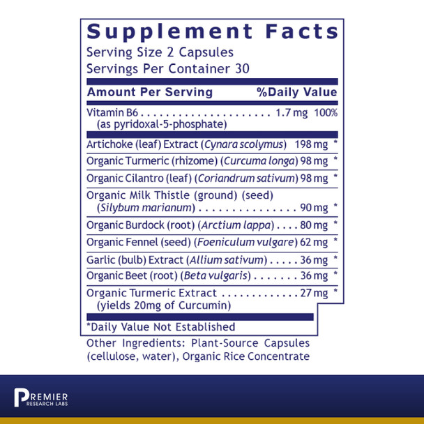 Premier Research Labs Biliven - For Gallbladder Health & Detoxification - With Artichoke, Turmeric & Cilantro - Cleanse Detox Sup