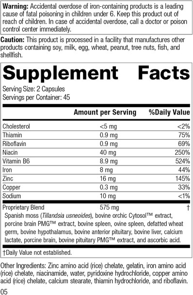 Standard Process Neuroplex - Whole Food Nervous System Supplements, Brain Health And Brain Support With Thiamin, Spanish Moss
