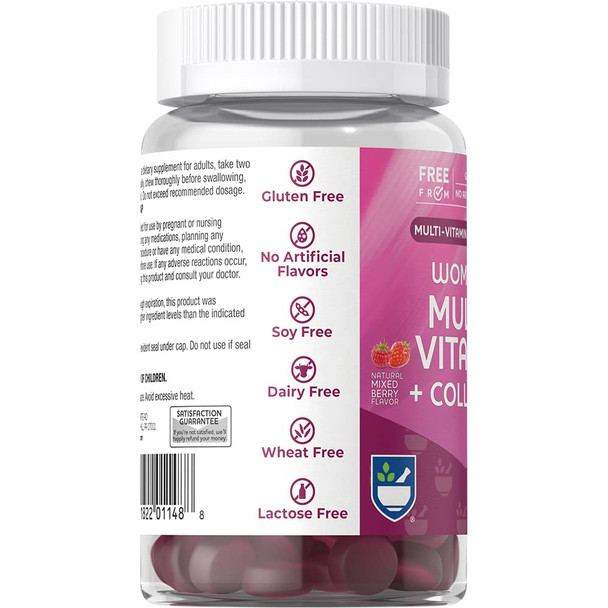 Rite Aid Women'S Multi-Vitamin Collagen Gummies - 60 Gummies, Mixed Berry Flavor, Essential Vitamins For Women