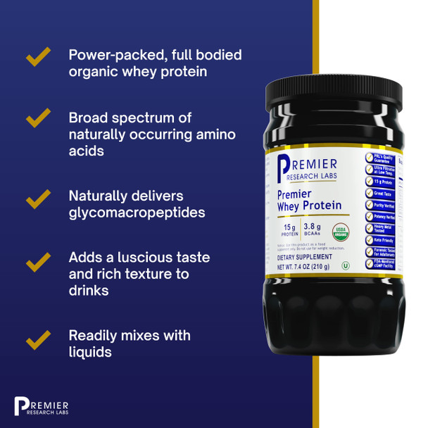 Premier Research Labs Whey Protein - Organic Protein With Essential Amino Acids For Good Health - Great-Tasting & Highly Nutritio