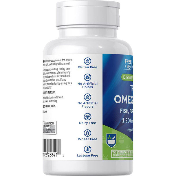 Rite Aid Triple Omega 3, 6, 9 Softgels - 60 Count Fish Oil To Support A Healthy Heart, Dha And Epa, Flaxseed And Borage Oil