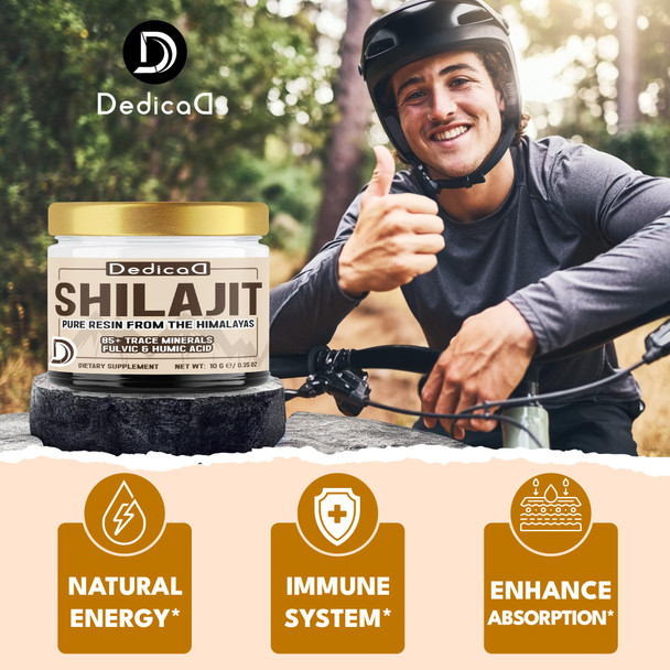 Shilajit Pure Himalayan Organic - 10G Contains Natural Fulvic, Humic Acid & 85+Trace Minerals - Shilajit Resin Supplement Support
