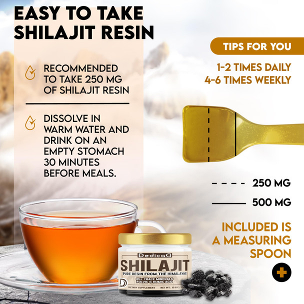 Shilajit Pure Himalayan Organic - 10G Contains Natural Fulvic, Humic Acid & 85+Trace Minerals - Shilajit Resin Supplement Support