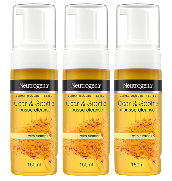 Neutrogena Clear and Soothe Mousse Cleanser, 5 Ounce (Pack of 3)