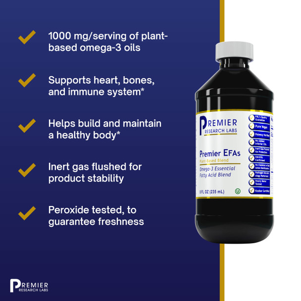 Premier Research Labs Efas Liquid - Contains Cold-Pressed, Extra Virgin Olive Oil, Flaxseed Oil, Sesame Oil & Borage Oil - Essent