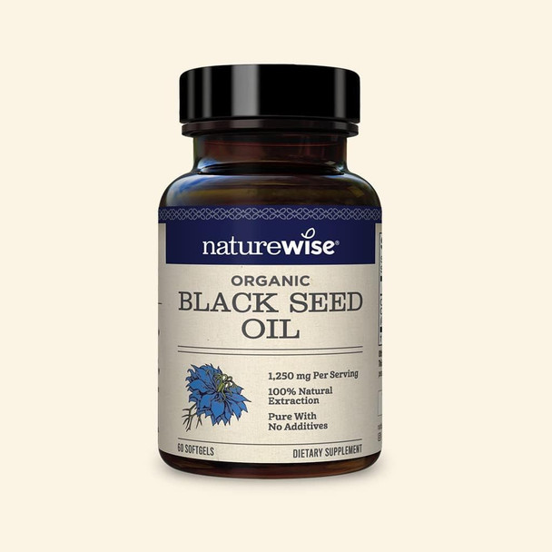 Naturewise Black Seed Oil - 1250Mg Per Serving, 100% Natural Extraction Pure With No Additives, Super Antioxidant Formula