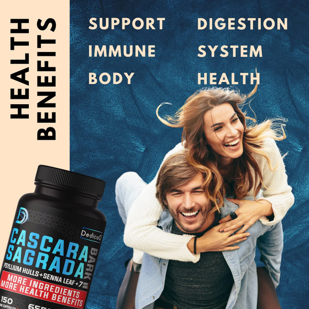 Dedicad 6550Mg Cascara Sagrada Capsules 5 Months Supply Combined 10 Herbs Senna, Psyllium Husk, Licorice, Flaxseed, Aloe Vera